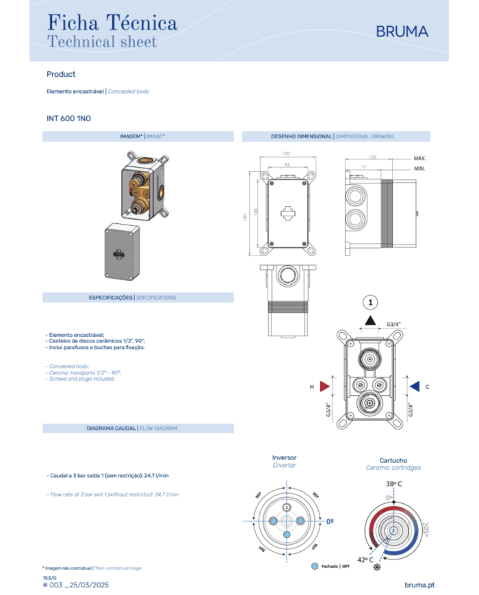 Mitigeur thermostatique encastré Celsius - Bruma