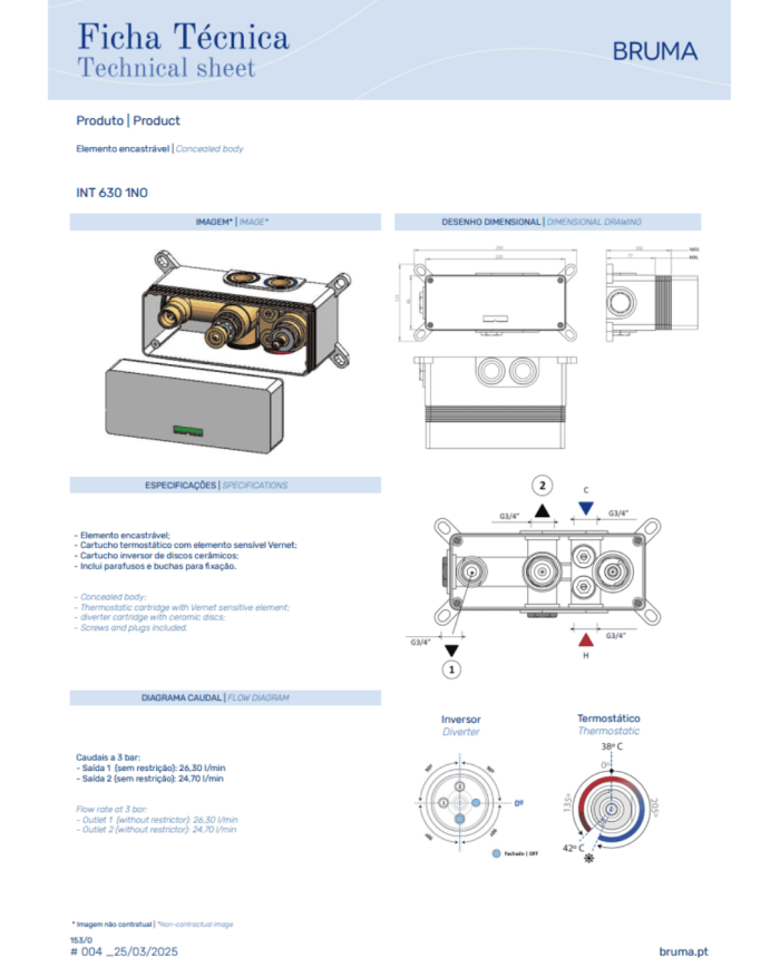 Kit de douche thermostatique 4 Celsius - Bruma