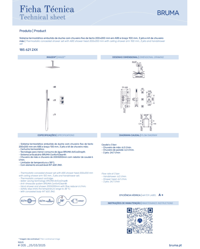 Kit de douche thermostatique 8 Celsius - Bruma