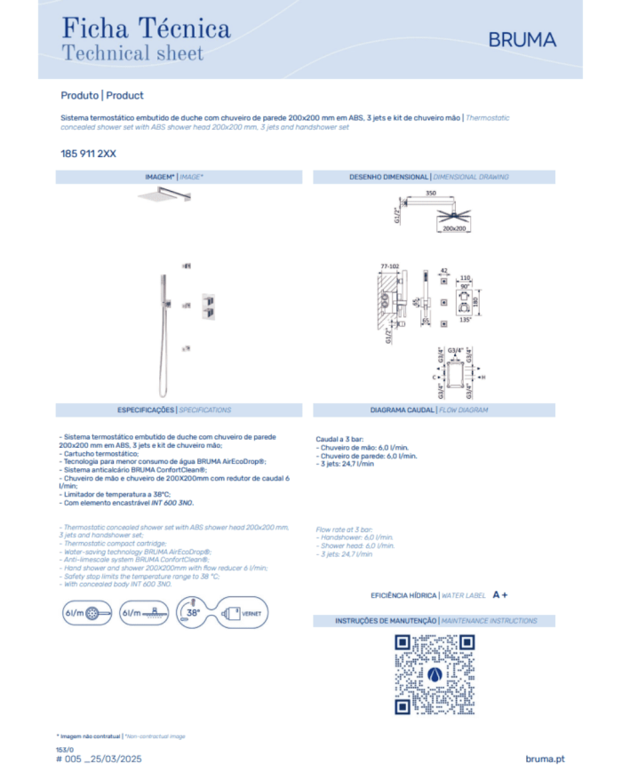 Kit de douche thermostatique 8 Celsius - Bruma