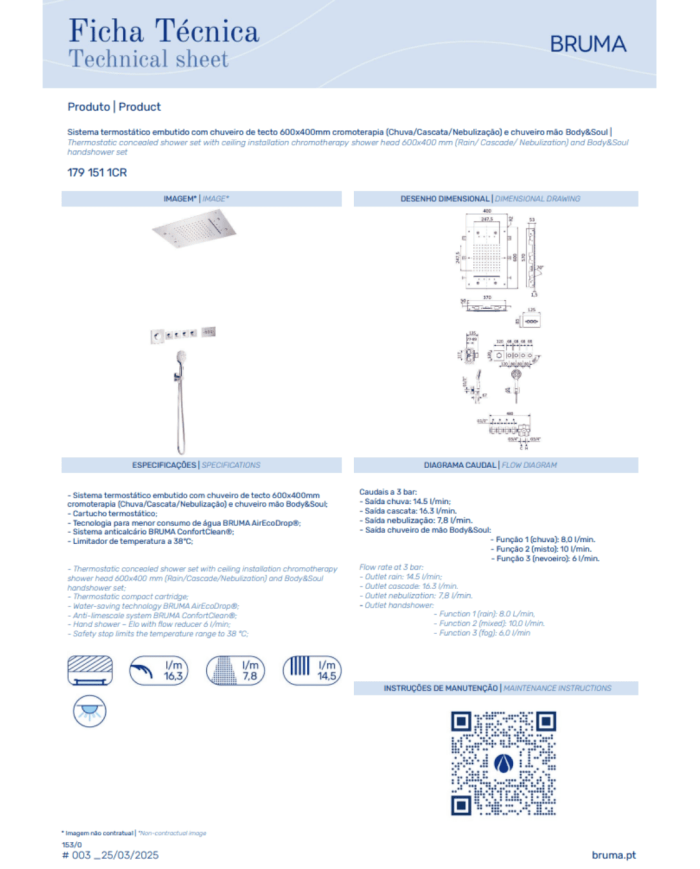 Set de douche thermostatique Flow - Bruma