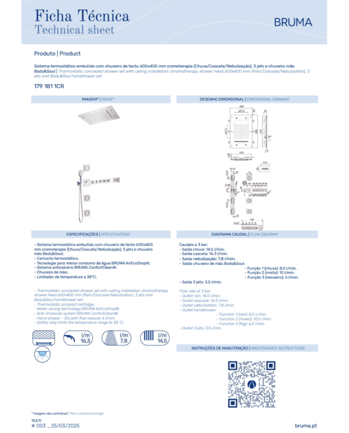 Set de douche thermostatique 2 Flow - Bruma