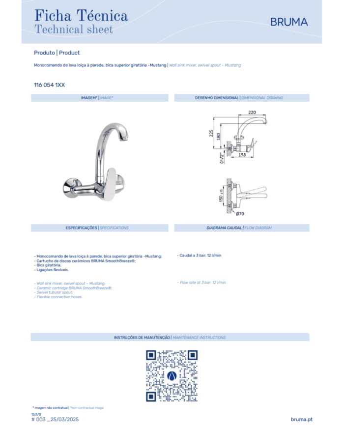 Mitigeur de cuisine monocommande Mustang 4 - Bruma