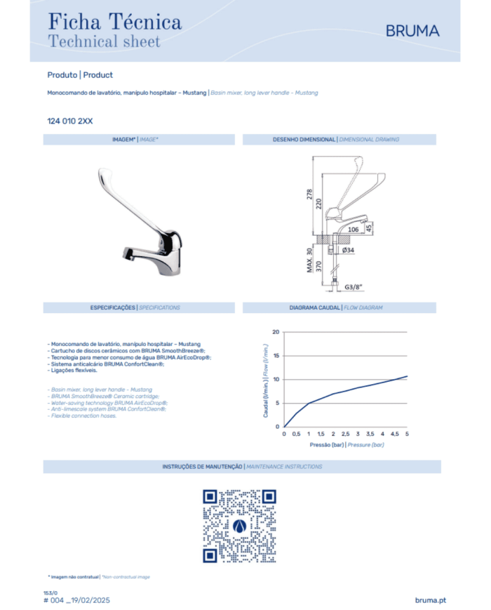 Mitigeur monocommande lavabo Mustang - Bruma