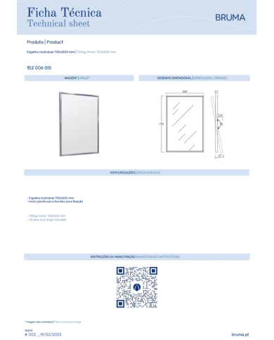 Miroir orientable 700x500mm - Bruma