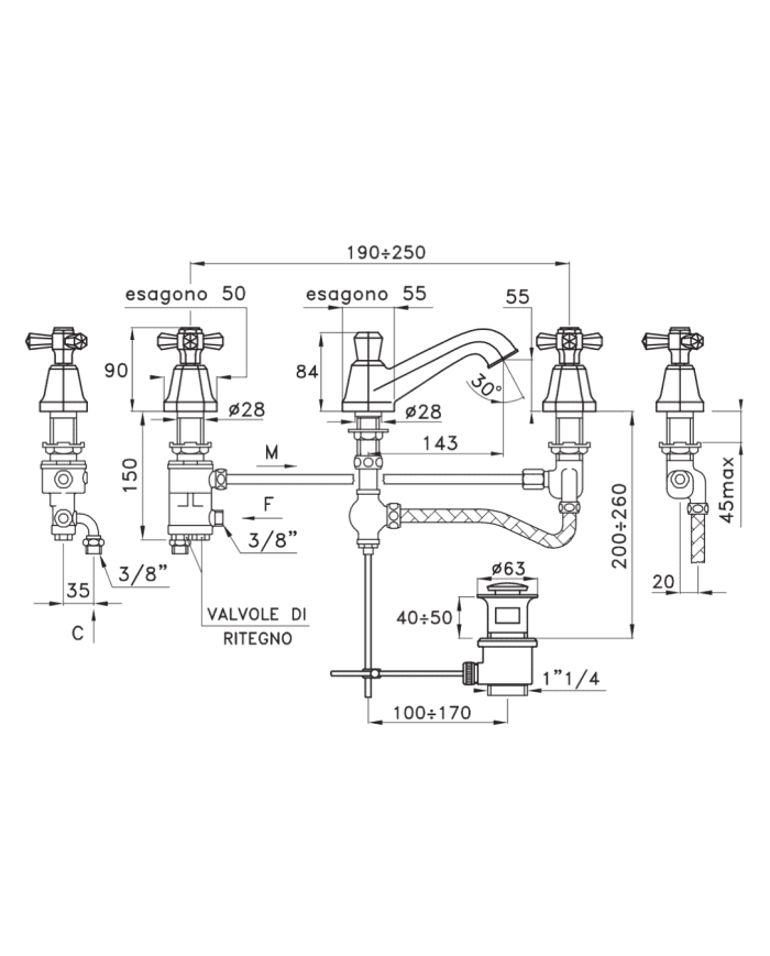 Mitigeur lavabo thermostatique 2 Eccelsa - Stella