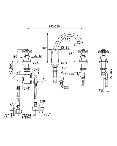 Mitigeur lavabo thermostatique 3 Eccelsa - Stella