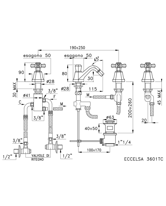 Mitigeur bidet thermostatique Eccelsa - Stella