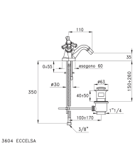Mélangeur bidet monotrou Eccelsa - Stella