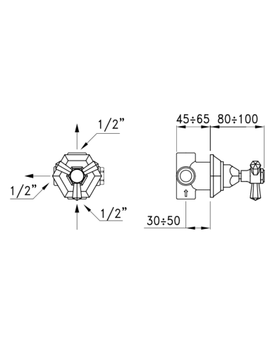 Robinet/inverseur encastré Eccelsa - Stella