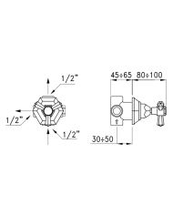 Robinet/inverseur encastré Eccelsa - Stella