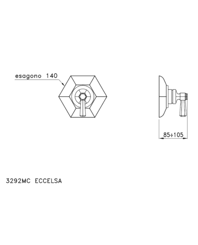 Façade pour mitigeur de douche Eccelsa - Stella