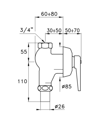 Robinet de chasse à encastrer manuel Eccelsa - Stella