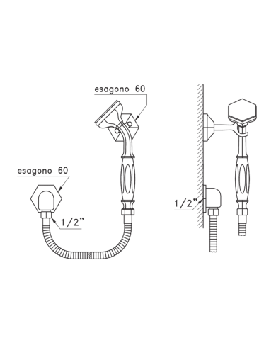 Ensemble de douche avec coude Eccelsa - Stella