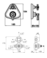 Mitigeur thermostatique 2 sorties Eccelsa - Stella