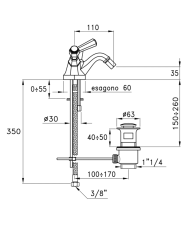 Mélangeur bidet monotrou Eccelsa Leve - Stella