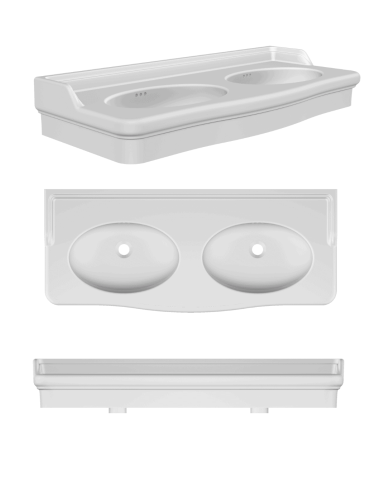 Lavabo double Scarabeo Castellana | Vasque 126cm italienne
