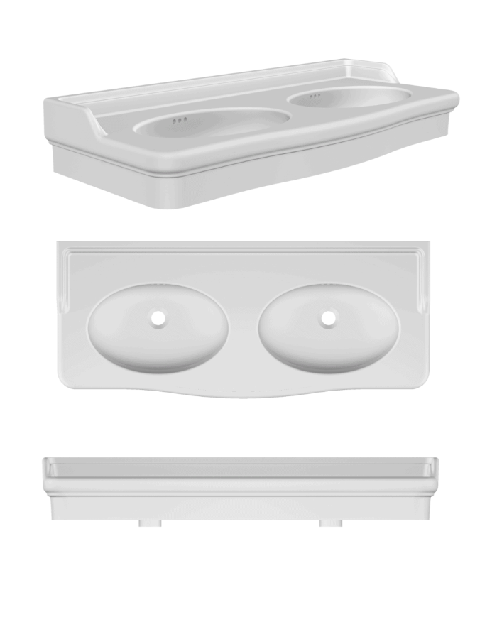 Lavabo double 126cm Castellana - Scarabeo