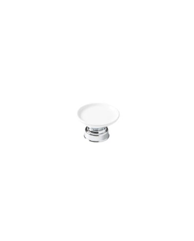 Porte savon Scarabeo Castellana en céramique blanche et métal chromé, design élégant et intemporel.