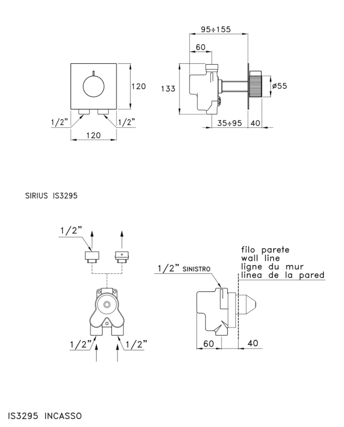 Mitigeur thermostatique encastré Sirius - Stella