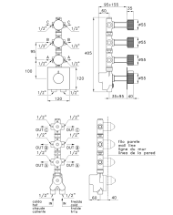 Mitigeur thermostatique 3 sorties Sirius - Stella