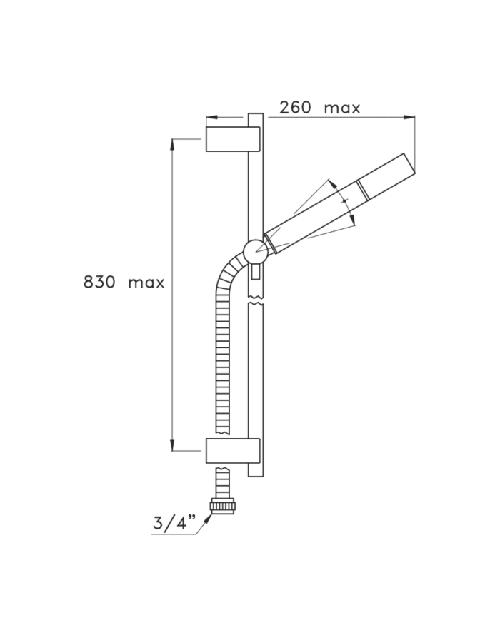 Ensemble de douche sur barre Sirius - Stella