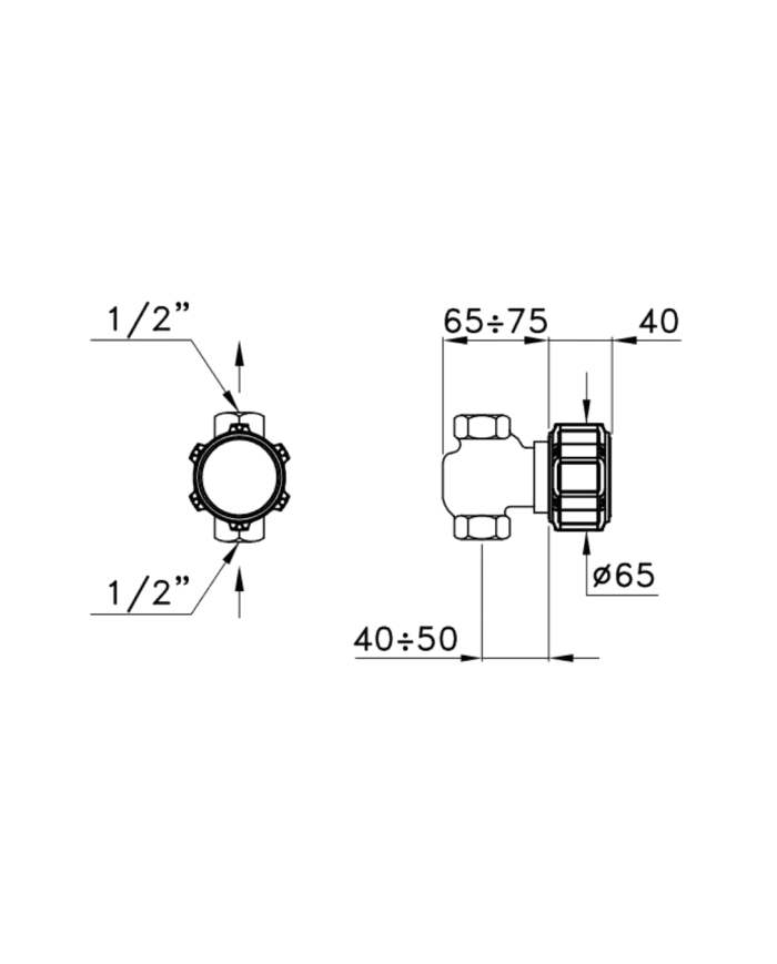 Robinet droit à encastrer 65R Timeaster - Stella