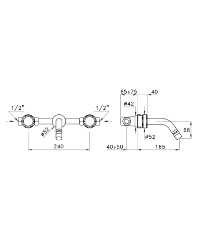 Mélangeur à encastrer 52 pour lavabo Timeaster - Stella