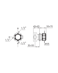 Robinet / inverseur encastré 65 Timeaster - Stella
