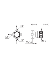 Robinet / inverseur encastré 65R Timeaster - Stella