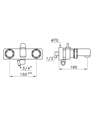 Mitigeur monocommande douche Timeaster - Stella