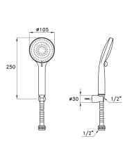 Douchette 3 jets avec crochet Timeaster - Stella