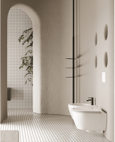 WC suspendu Moon Clean Flush en céramique – Scarabeo