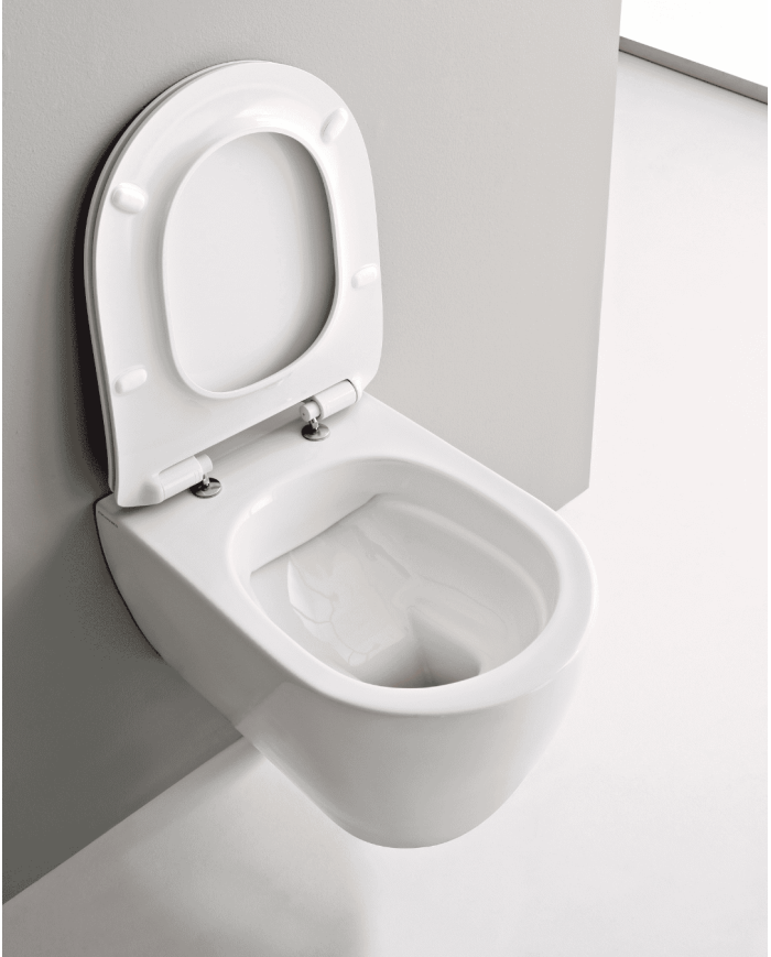 WC suspendu Moon Clean Flush en céramique – Scarabeo