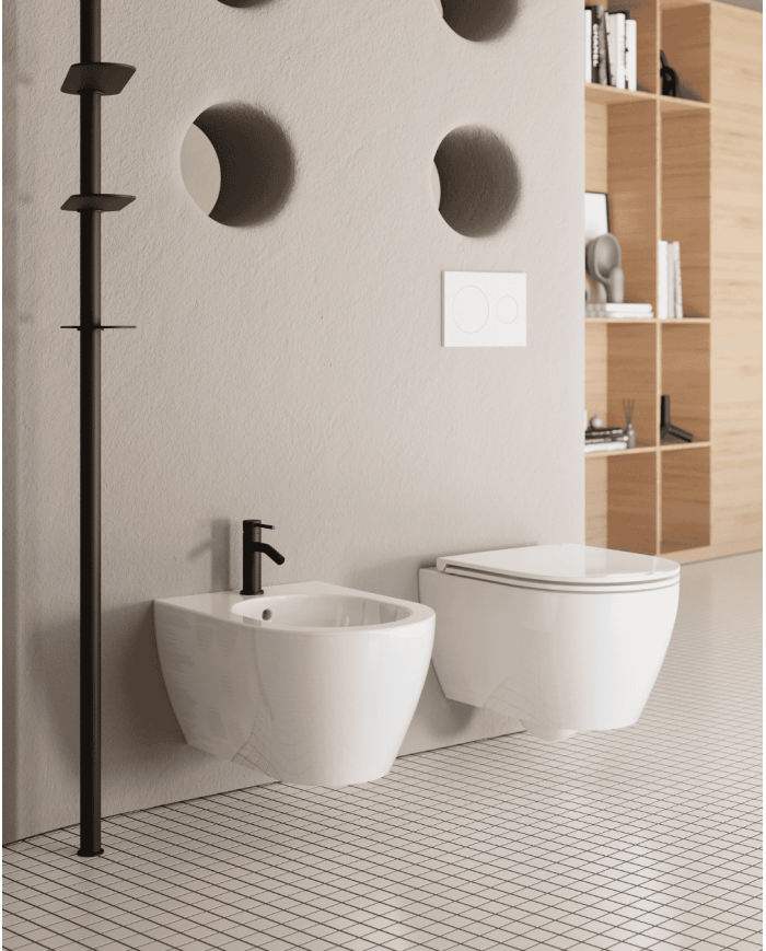 WC suspendu Moon Clean Flush en céramique – Scarabeo