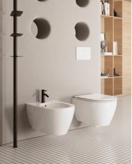WC suspendu Moon Clean Flush en céramique – Scarabeo