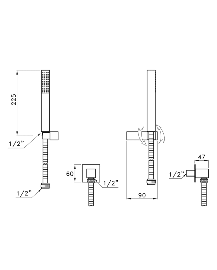 Ensemble de douchette et coude Firenze - Stella