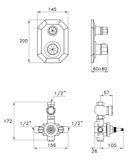 Mitigeur thermostatique 2 sorties Firenze - Stella