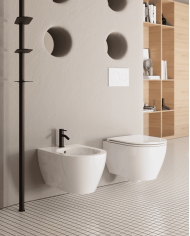 Bidet suspendu Moon Clean Flush 50.5x36 – Scarabeo