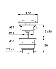 Vidage universel pour lavabo ou bidet - Stella