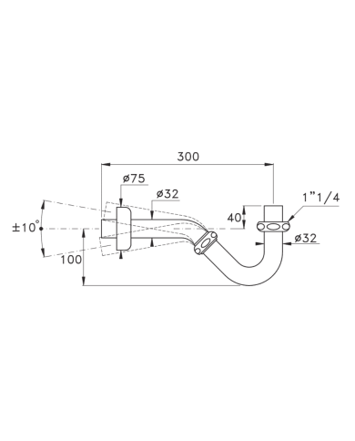 Siphon tubulaire de bidet - Stella