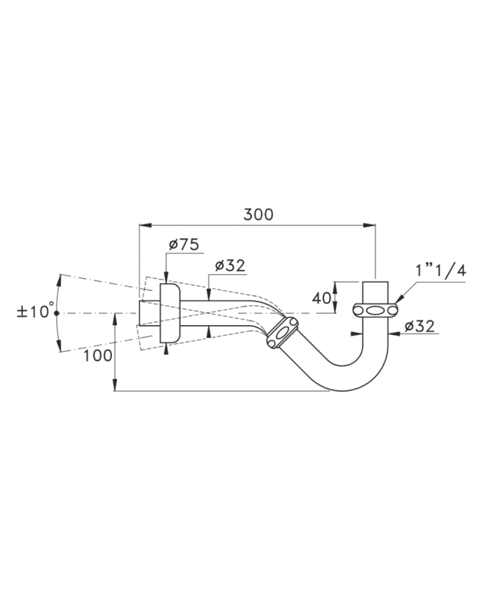 Siphon tubulaire de bidet - Stella