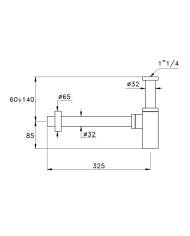 Siphon bouteille rond pour lavabo - Stella