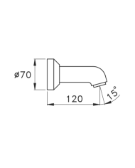 Bec mural pour baignoire 120 Box - Stella