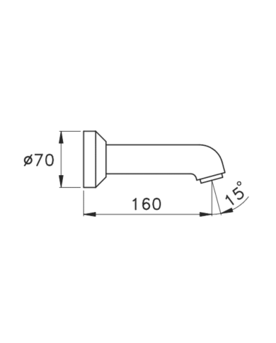 Bec mural pour baignoire 160 Box - Stella