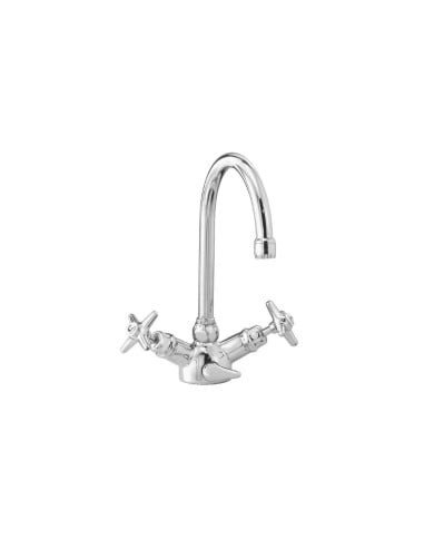 Mélangeur lavabo monotrou bec prolongé haut orientable + vidage 1"1/4 Italica - Stella
