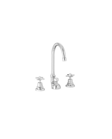 Mélangeur lavabo 3 trous bec très haut orientable + vidage 1"1/4 Italica - Stella
