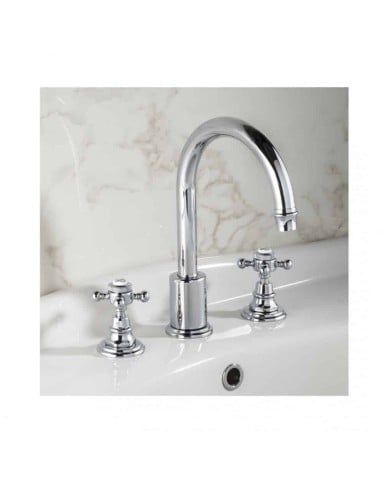 Mélangeur 3 trous à poser lavabo Margot Mélangeur 3 trous à poser lavabo Margot