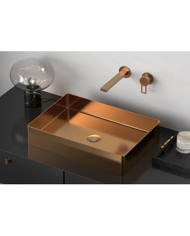Lavabo acier inoxydable or rose mat Lavabo acier inoxydable or rose mat