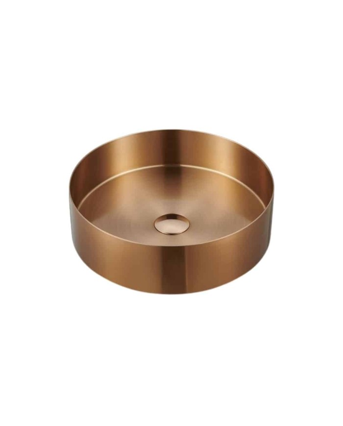 Lavabo rond or rose mat acier inoxydable Lavabo rond or rose mat acier inoxydable